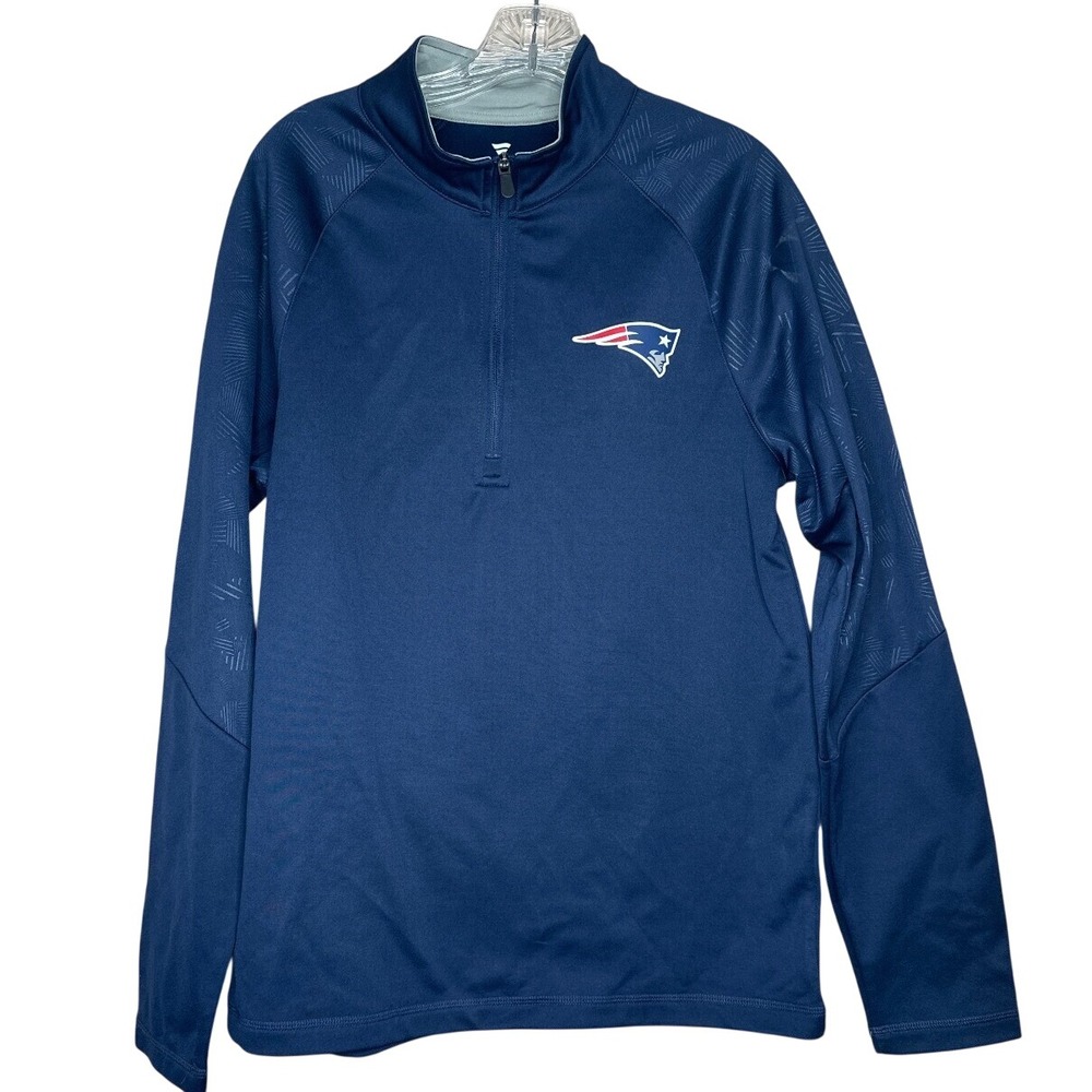 New England Patriots Fanatics Men's M Navy Blue Quarter Zip Pullover NFL NWT